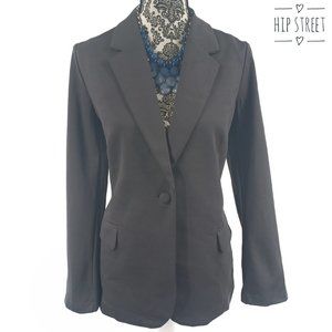 MARY CRAFTS Blazer One Button Stretch Jersey Jacket 14 NWT